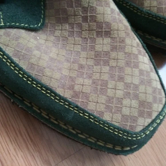John Fluevog Green Suede Checkered Buckle Oxfords - Picture 7 of 7